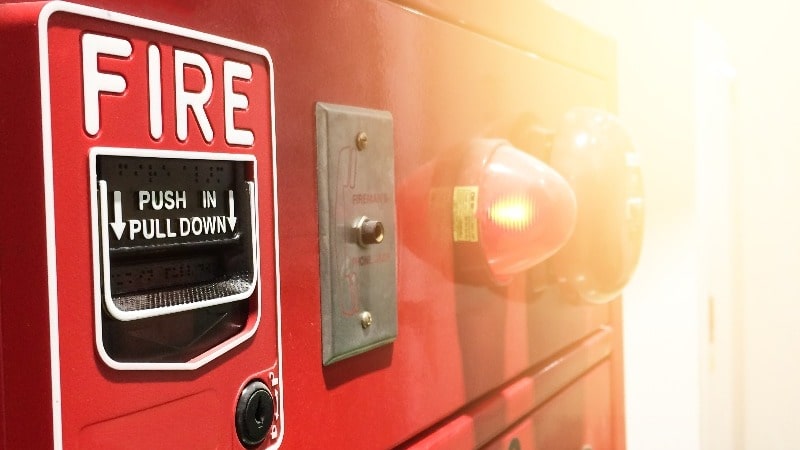 Pull down for fire, fire watch alarm 